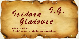 Isidora Gladović vizit kartica